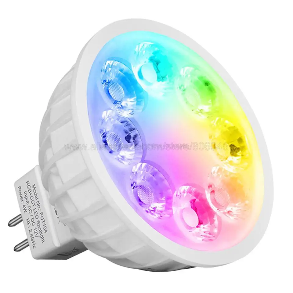 4-Pack Mi-Light MR16 Smart LED Bulbs – 4W RGB+CCT Dimmable Spotlight – Full Spectrum White 7 thumbnail image