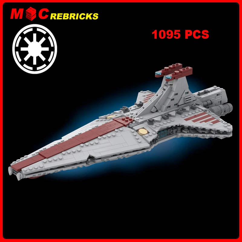 

Строительные блоки MOC серии космические войны, класс UCS, Круизер, Республика, раньше, сборные блоки, игрушки для детей, подарок на Рождество