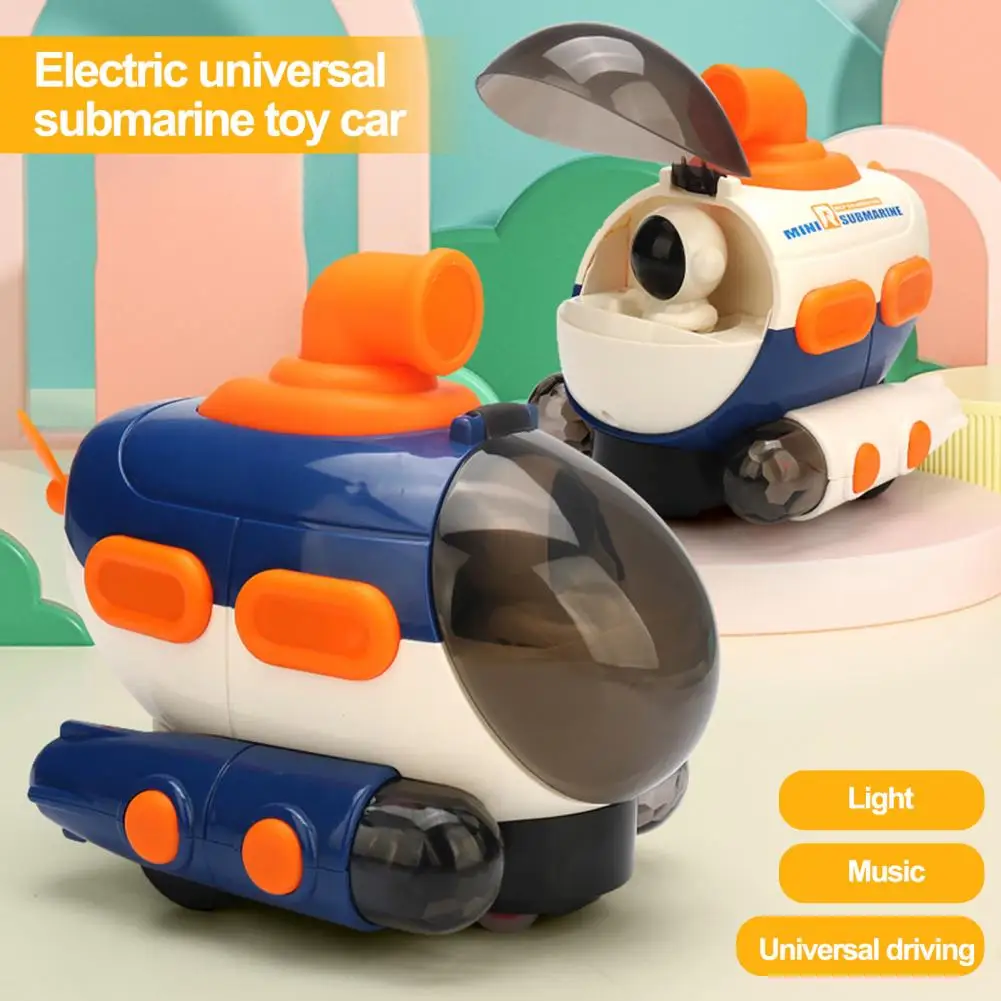 Electric Submarine Toy Car with Rotating Astronauts Music Projection Light Simulation Fun Aircraft Model electric deformation motorcycle stunt rotating universal driving lights music children s toy car model boys girls kids toy gift