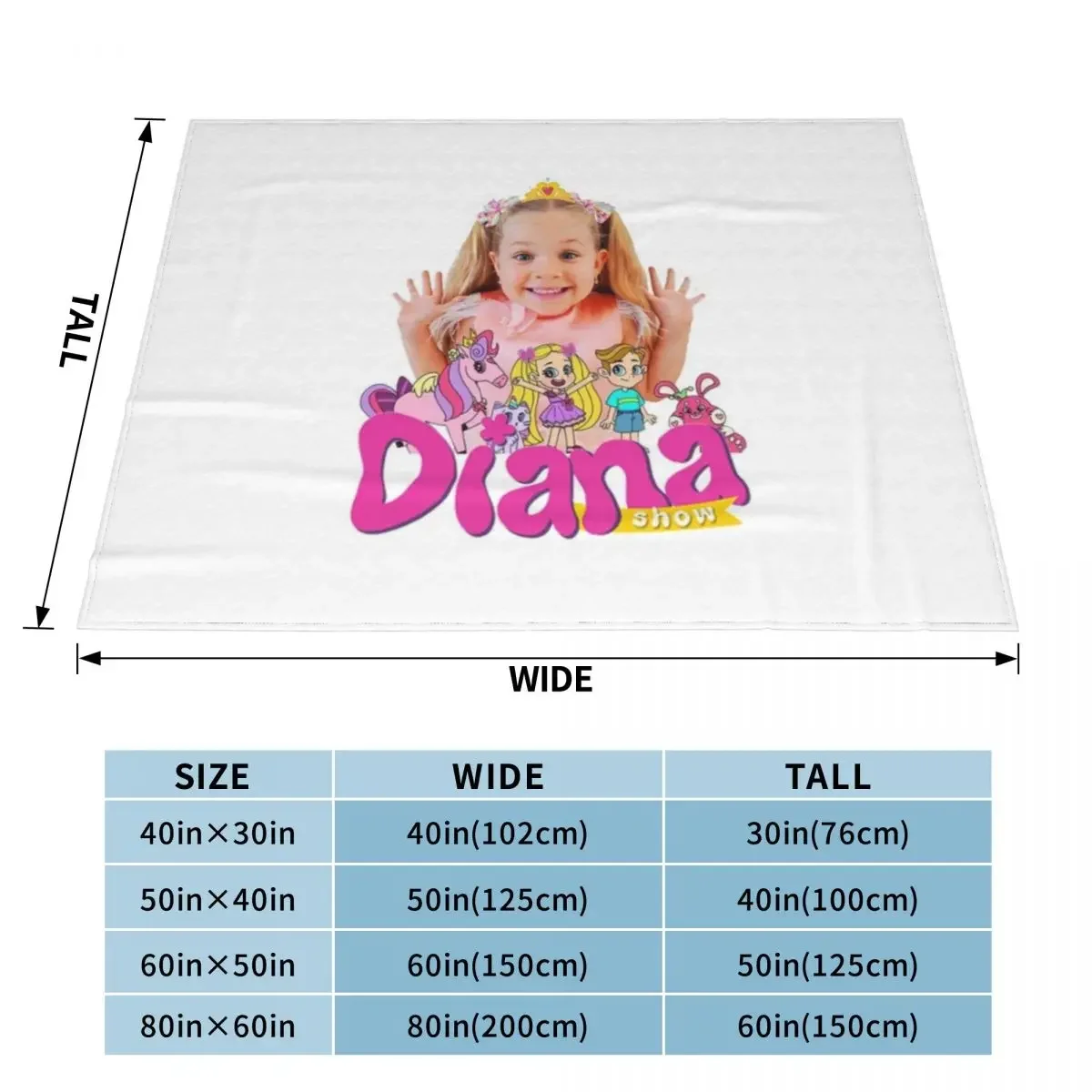 Copy of Cute The Kids Diana Show , Love Diana Throw Blanket wednesday throw blanket for sofa Extra Large Throw Blanket 2
