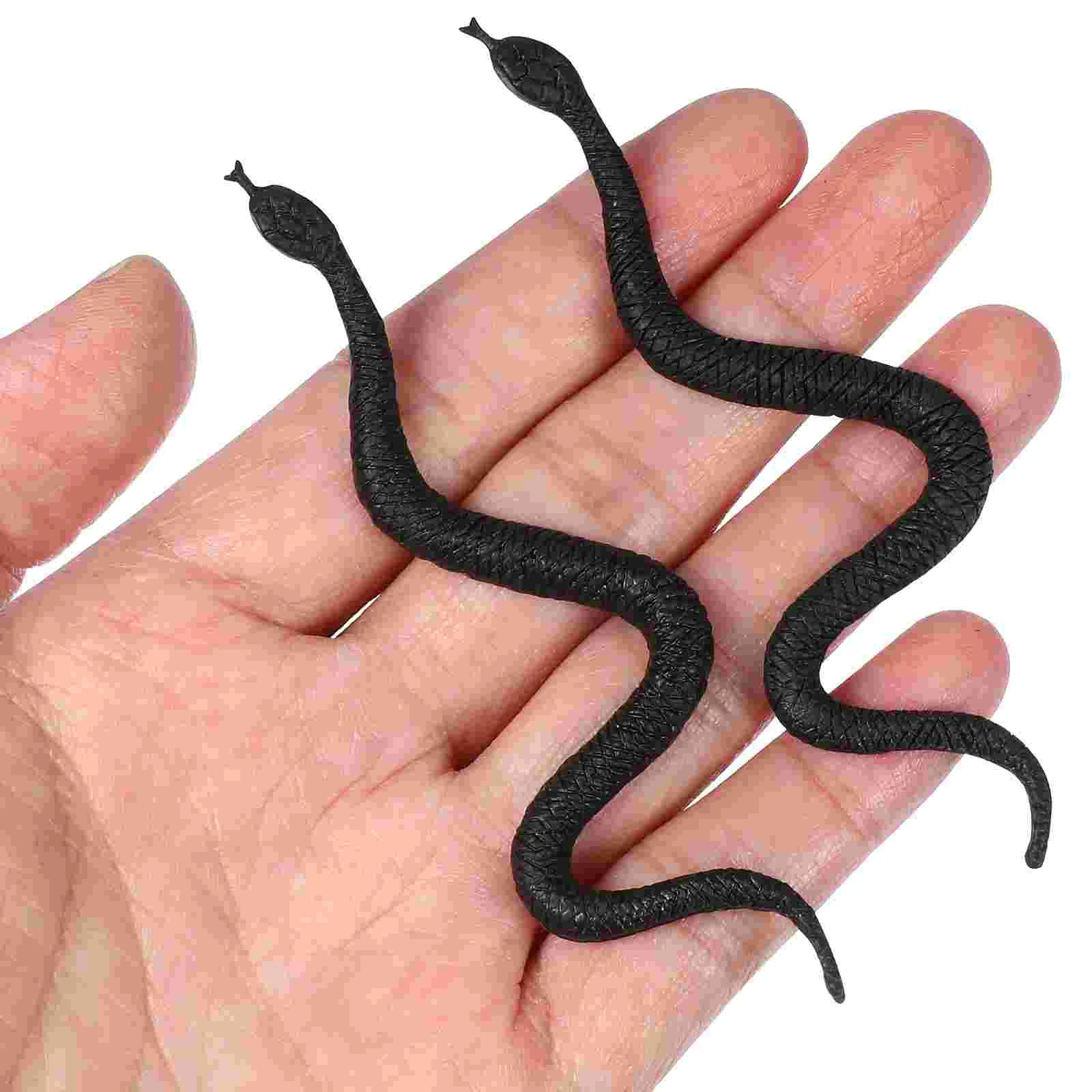 100 Pcs Simulation Snake Model Childrens Toys Faux Snakes Props Fake for Party Plastic Trick Realistic simulation snake model desktop decoration realistic figures small fake animal childrens toys