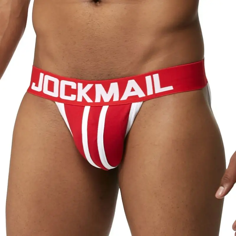 

JOCKMAIL Brand Men Underwear Jockstrap Sexy Piping Cotton Jock Straps Mens Thongs and G Strings Cuecas Panties Gay Underwear