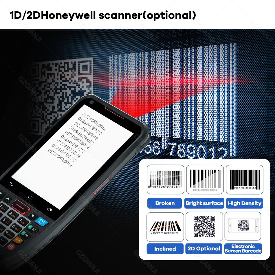 Android 10 Handheld Terminal PDA Honeywell Barcode Scanner 1D 2D Scanner Portable Data Collector with 4G WiFi Bluetooth NFC