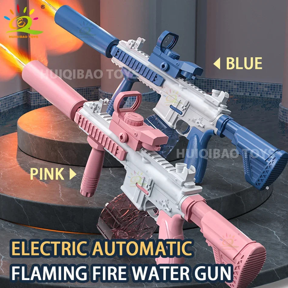 HUIQIBAO M416 Vector QBZ95 Electric Water Gun Firing Light Summer Outdoor Beach Shooting Game Toys for Children Adults Boys Gift 6