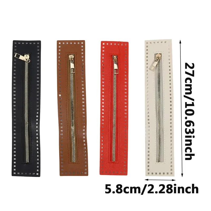 Practical 27cm Leather Zipper - Solid Hardware Sewing Accessory, Durable Replacement for Handbag & Crochet Bag