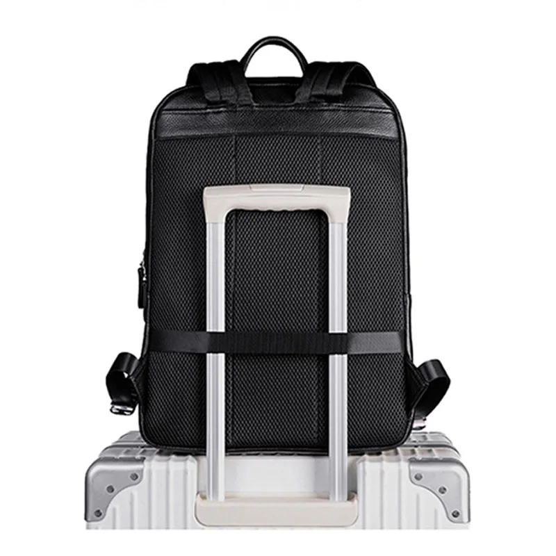 Business Men Backpack Crocodile Pattern Men's Bag Genuine Leather Schoolbag Large Luxury Brand 15.6 inch Laptop Travel Backpack 3