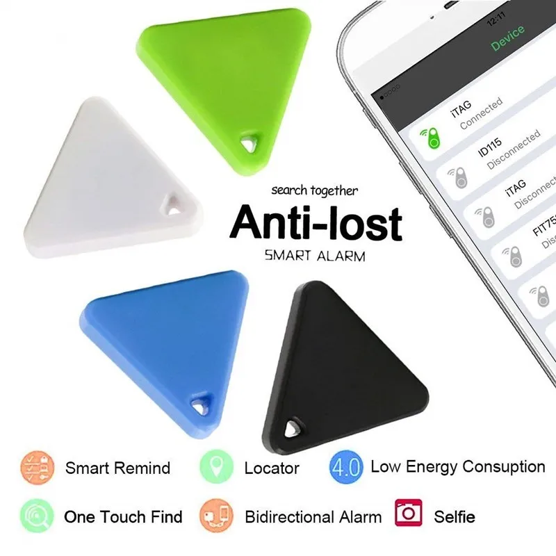 Black Mini Bluetooth Tracker Anti-lost Smart Finder Locator Alarm Key Kids Pet GPS Finder 