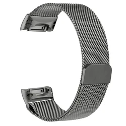 Magnetic Milanese Loop Metal Strap - Premium Replacement Wristband - Fitbit Charge 6 (Gun Color)