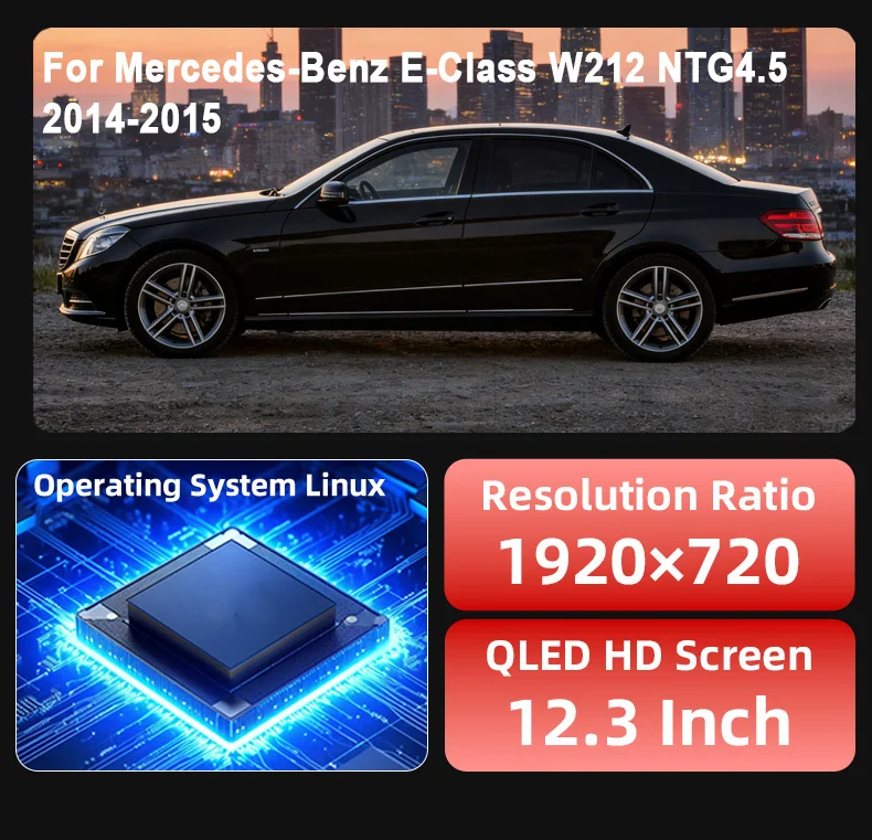 Digital Instrument Cluster For Mercedes-Benz E-Class W212 NTG 4.5 2014-2015 Spee
