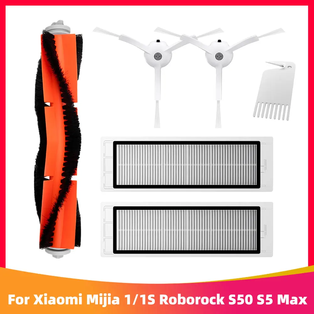 Premium Spare Parts Set for Robot Vacuum Cleaners – Includes Main Brush, Side Brush, and Filter