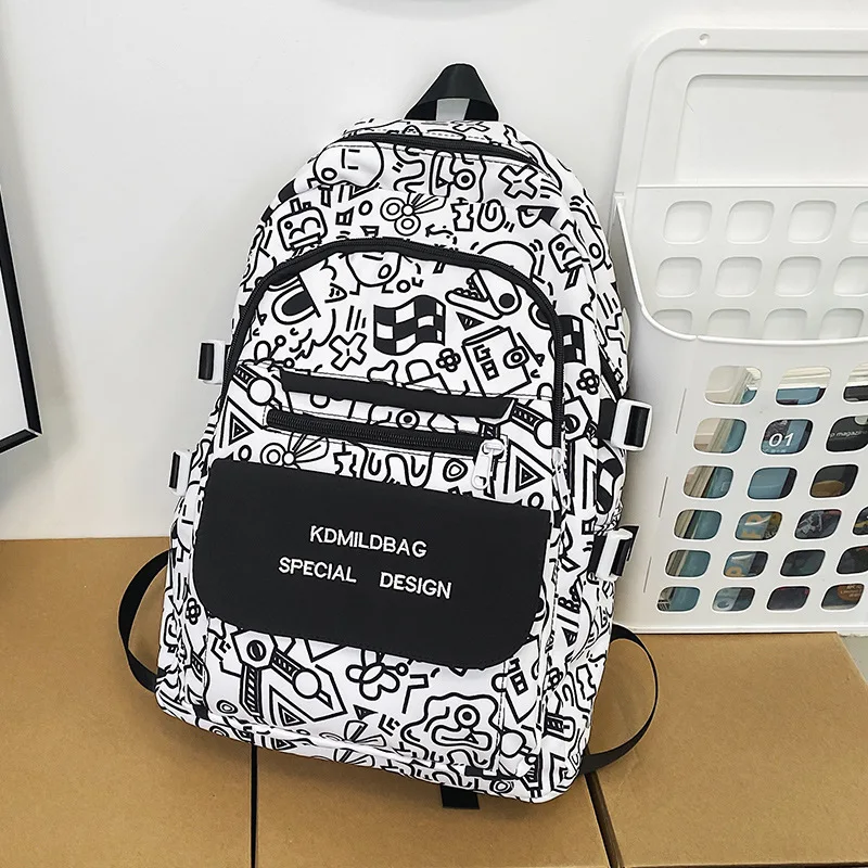Korean School Backpack Girls Kpop Canvas Rucksack Big Knapsack School Back Bags For Teenage Travel Laptop Bags Unique Mochila