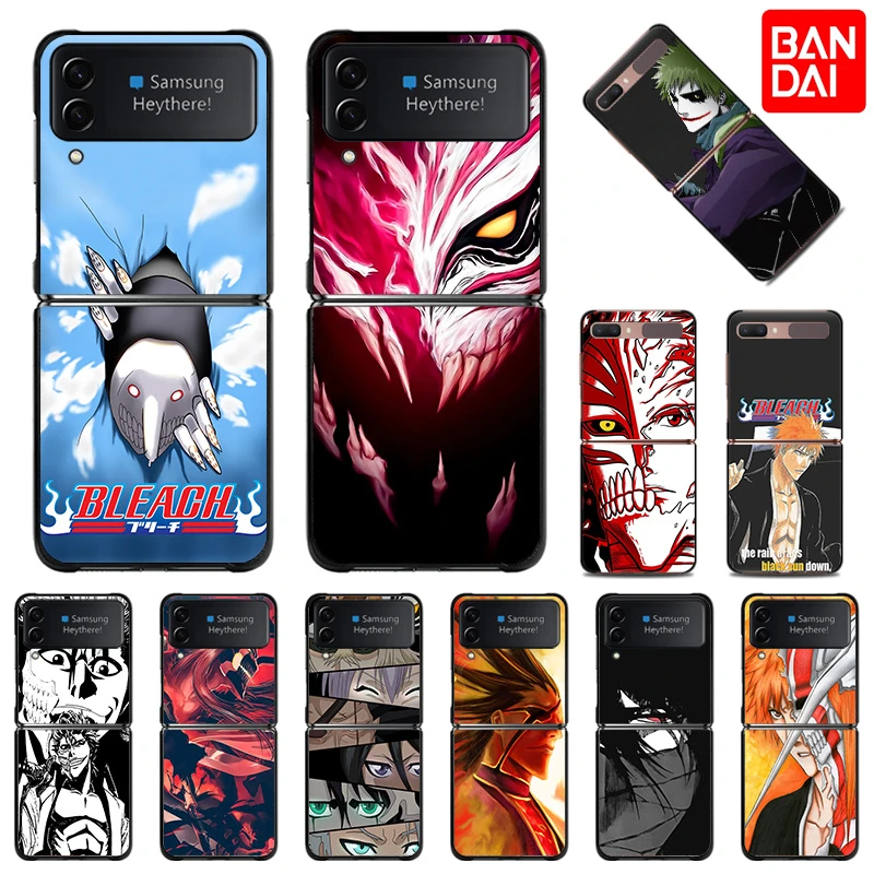 case for samsung z flip 3 Phone Case For Samsung Galaxy Z Flip 3 5G Flip3 Bleach Ichigo Anime Fashion Black Matte Hard Protector Cover Funda Housing Coque samsung galaxy z flip3 case