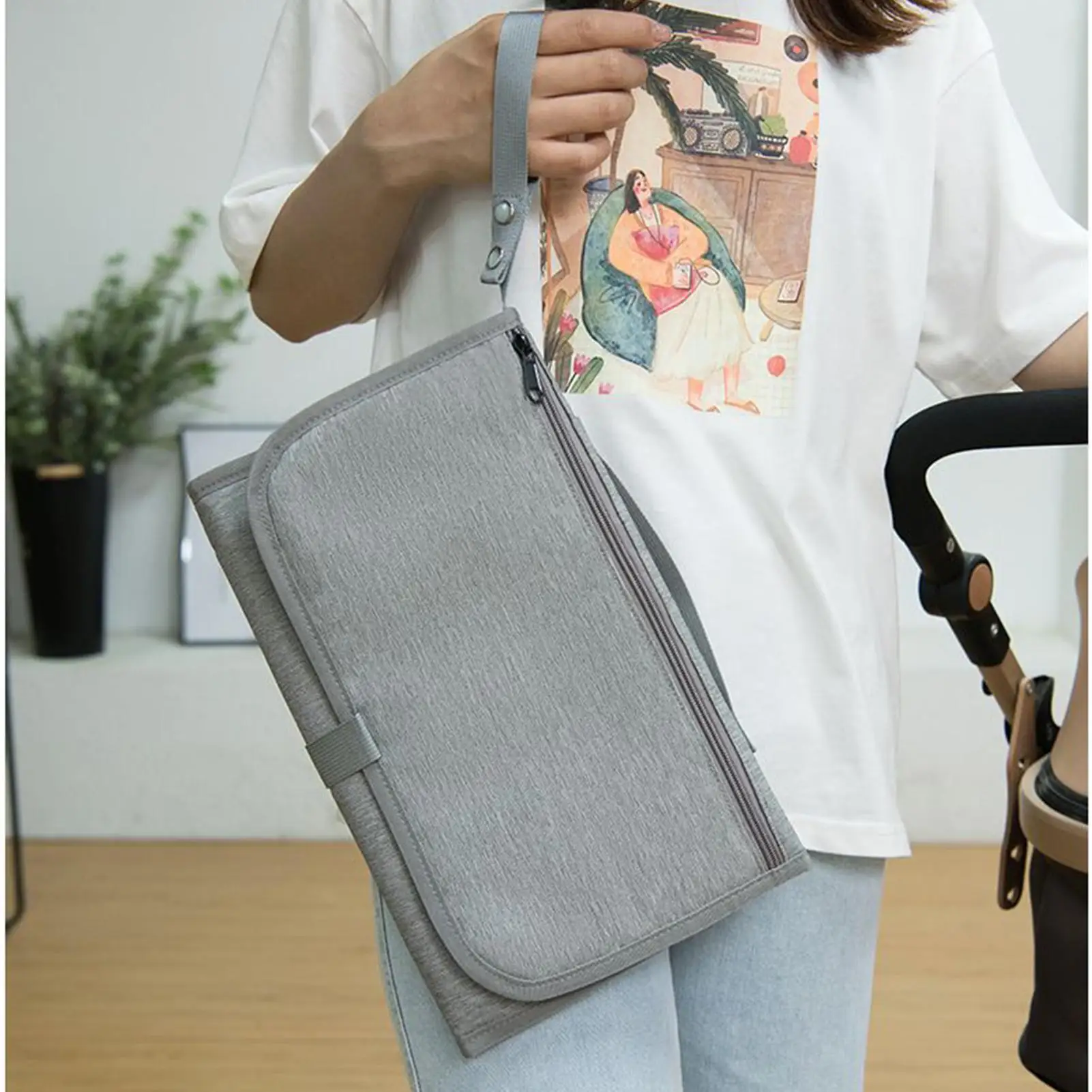 기저귀 가방 대용량 방수  기저귀 가방, 매일 사용하는 기저귀 교환 패드 포함, 해변 여행, 짧은 여행, 가족용