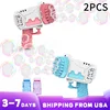 Bring 2 bottles of 50ml bubble water 2pcs 40 hole bubble guns toy handheld bubble wedding outdoor toy boys and girls toy gift 1
