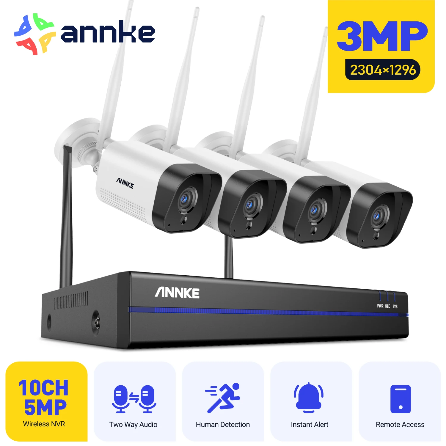 Annke 8ch Annke Wireless Security Camera System ANNKE 8CH 1080P