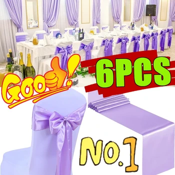 Ceintures à nœud de chaise en Satin, 6 pièces, nœuds de chaise de mariage, attaches papillon pour fête, événement, hôtel, Banquet, décorations pour la maison, cadeaux, nouvelle collection 1