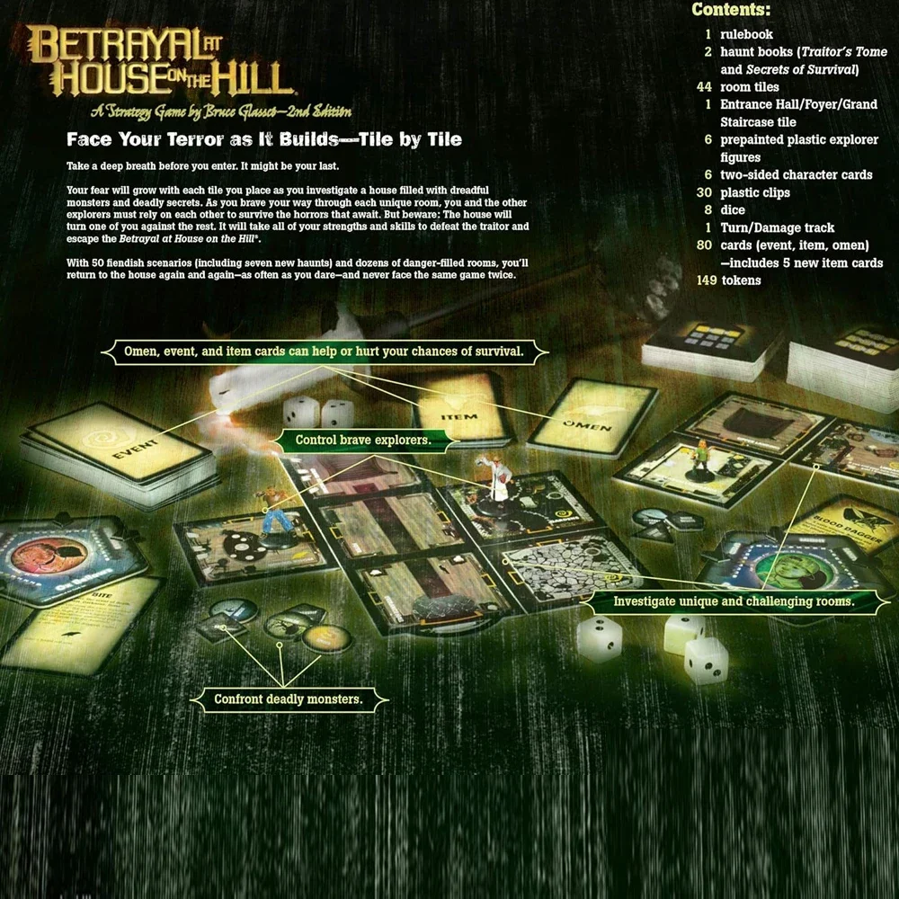 Betrayal At House On The Hill 2Nd Edition 50 Chilling Scenarios D and D Dungeons And Dragons 3-6 Players - Family Board Games 5