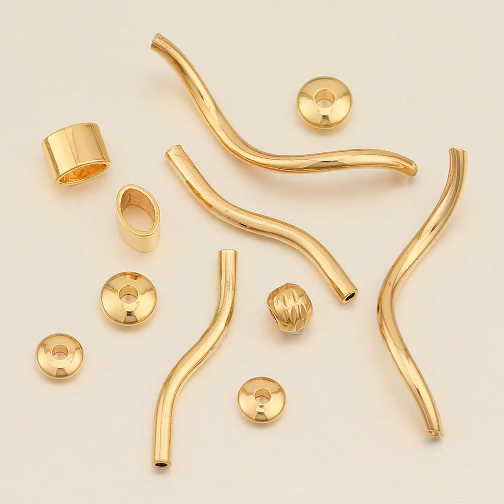 

Whjuice 100 шт. подлинное золотое покрытие/ручная работа DIY аксессуары/изогнутая трубка/Ювелирная фурнитура и компоненты/Multi Designs/DIY части