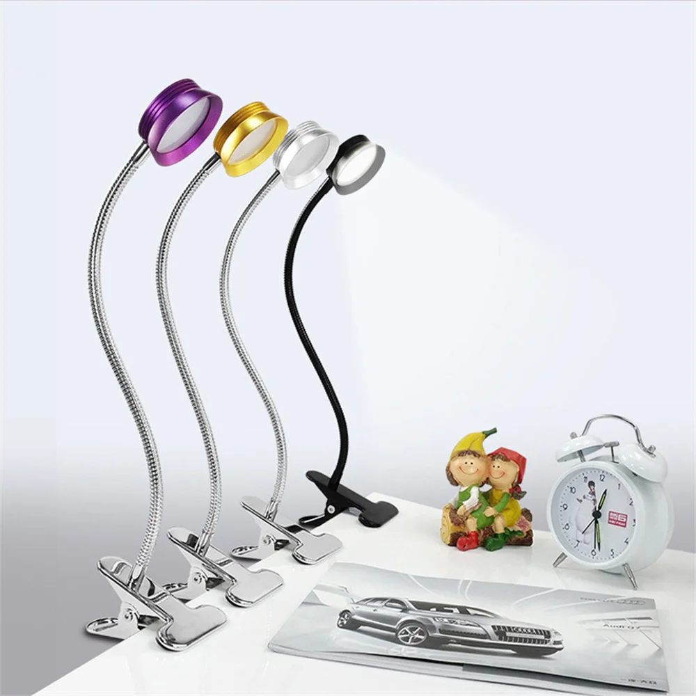 

4W Led Book Light USB Powered Metal Tube Flexible Goose Neck Portable Indoor Reading Lamp Clip on Bedside,Kids