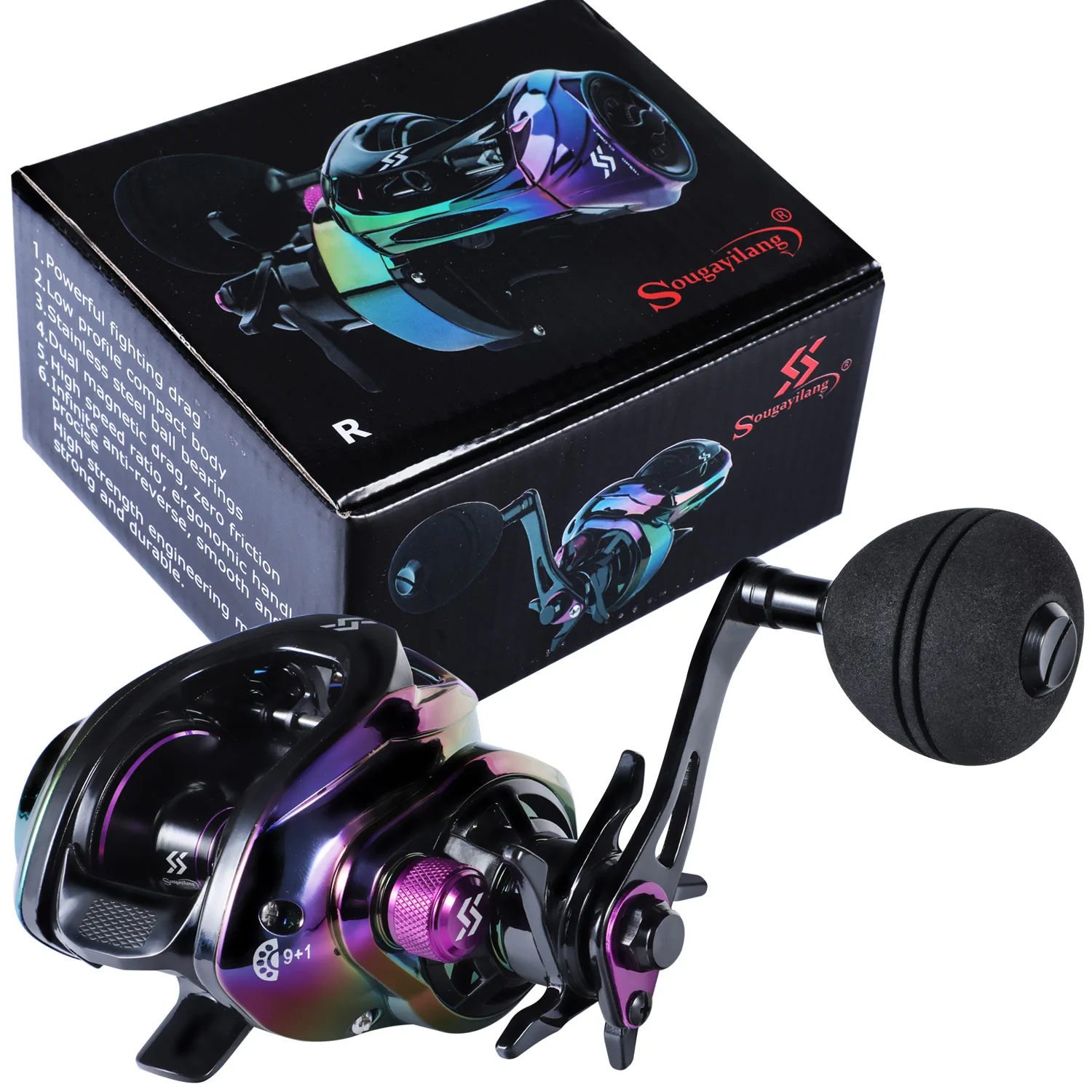 Sougayilang Baitcasting Fishing Reel High Speed Gear Ratio 8.0:1