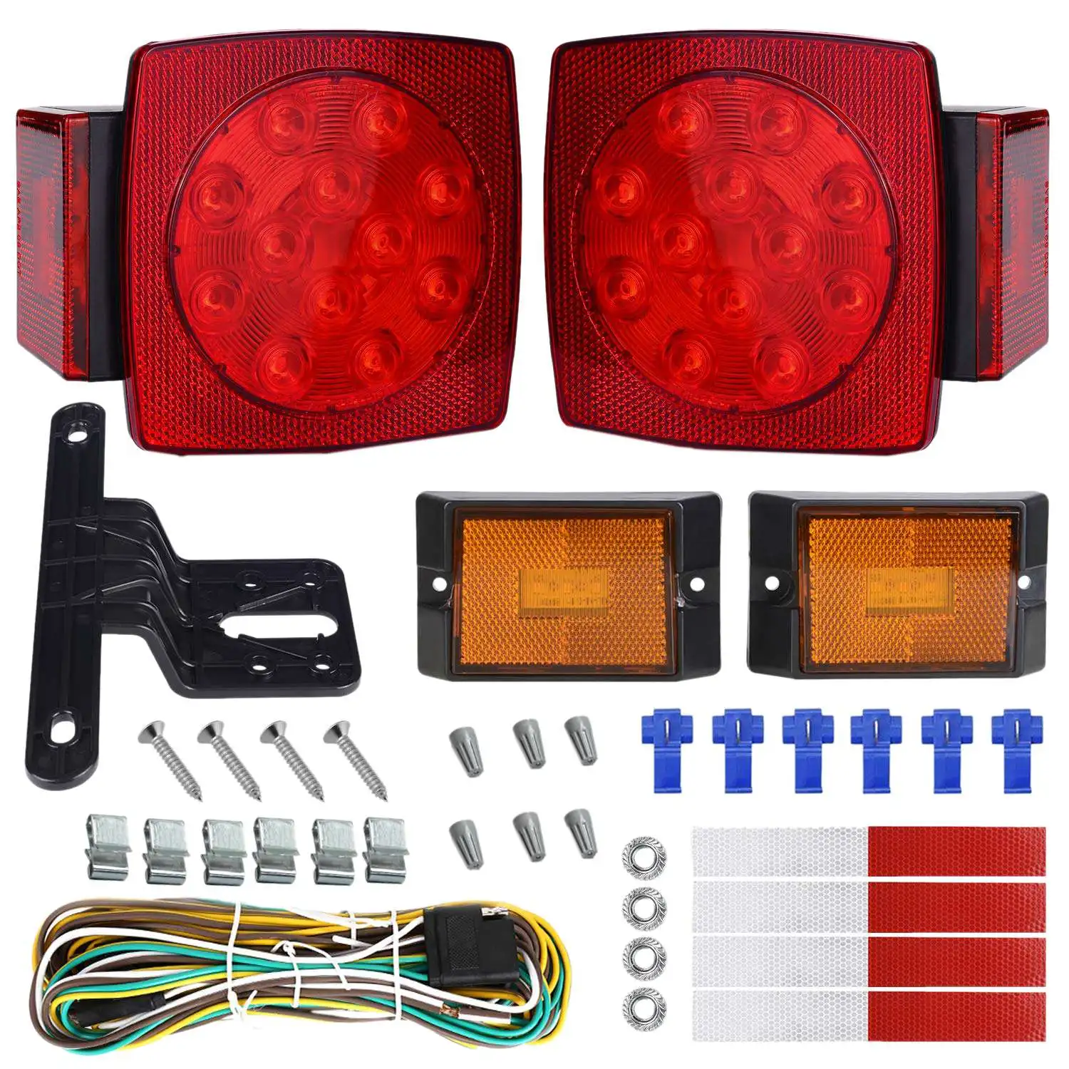 

Led Submersible Trailer Tail Light Kit Combined Stop Taillights Turn Function Dot Compliance IP67 Waterproof and