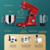 6-IN-1 Stand Mixer, 8.5 Qt. Multifunctional Electric Kitchen Mixer with 9 Accessories for Most Home Cooks, SM-1507BM, Ru 4