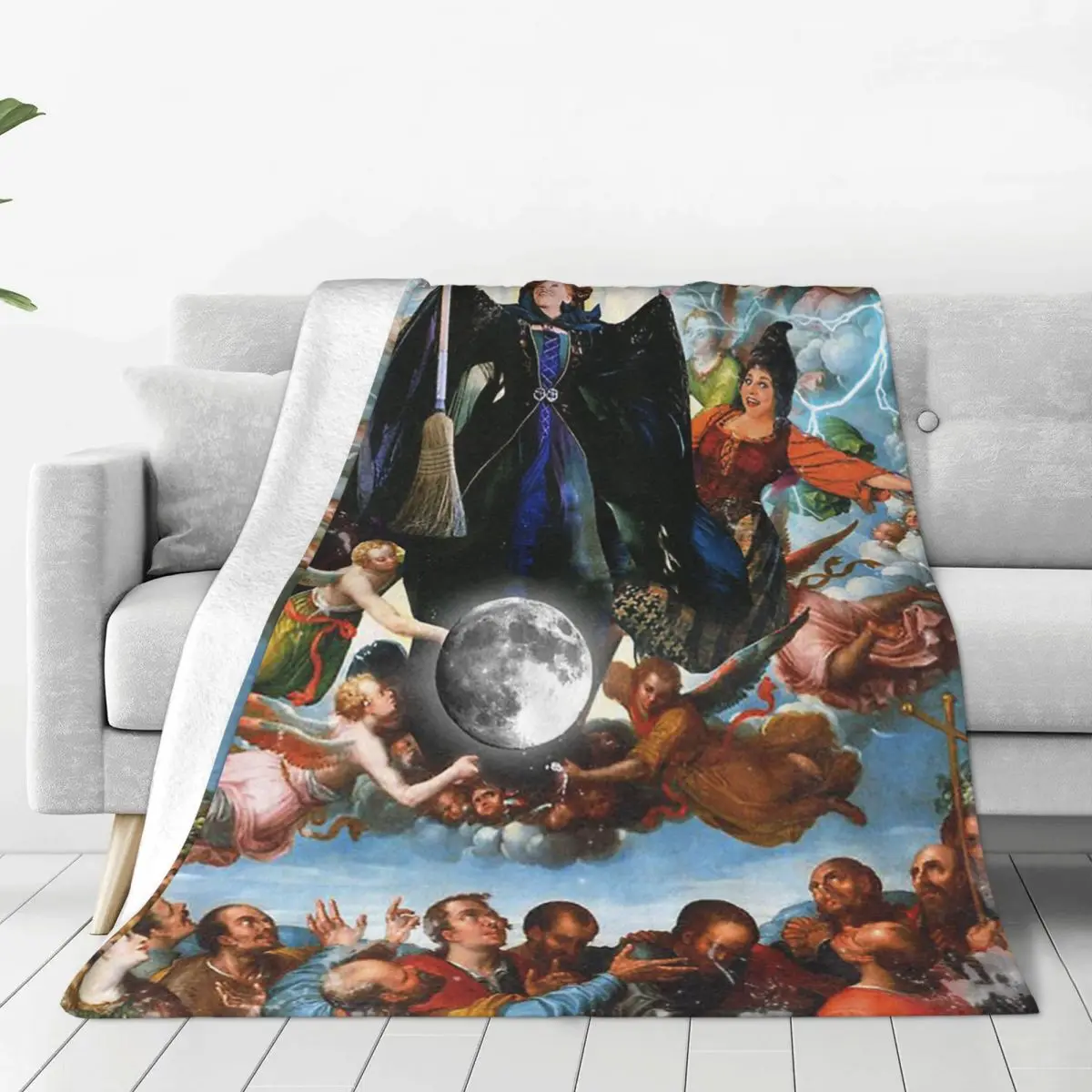 

Cute Halloween Witches Blankets Coral Fleece Plush Decoration Horror Film Super Warm Throw Blankets for Home Travel Rug Piece
