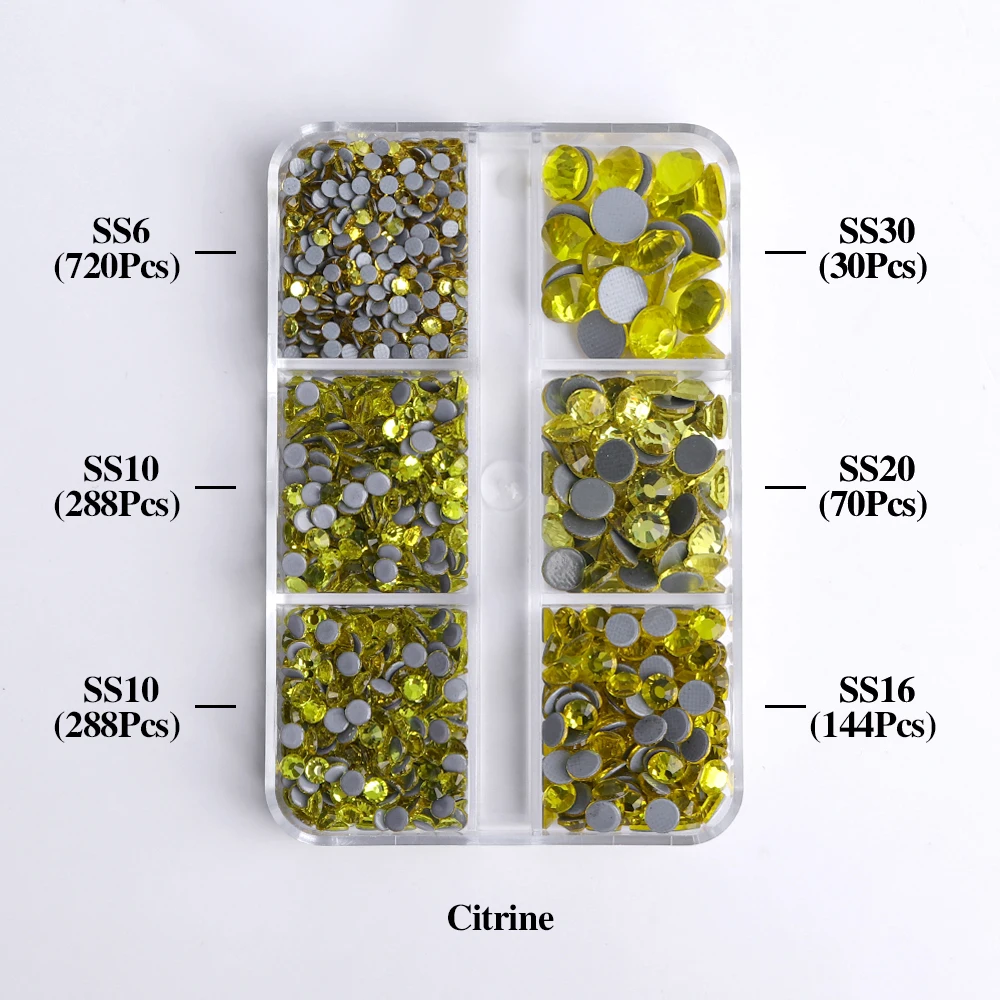 Enhanced Sparkling Glass Hotfix Rhinestones Set - Flat Back Glitter Crystals for Garment Embellishment