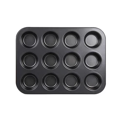 Non-Stick Carbon Steel Cupcake and Muffin Baking Pan (12 Cups Muffin Tray)