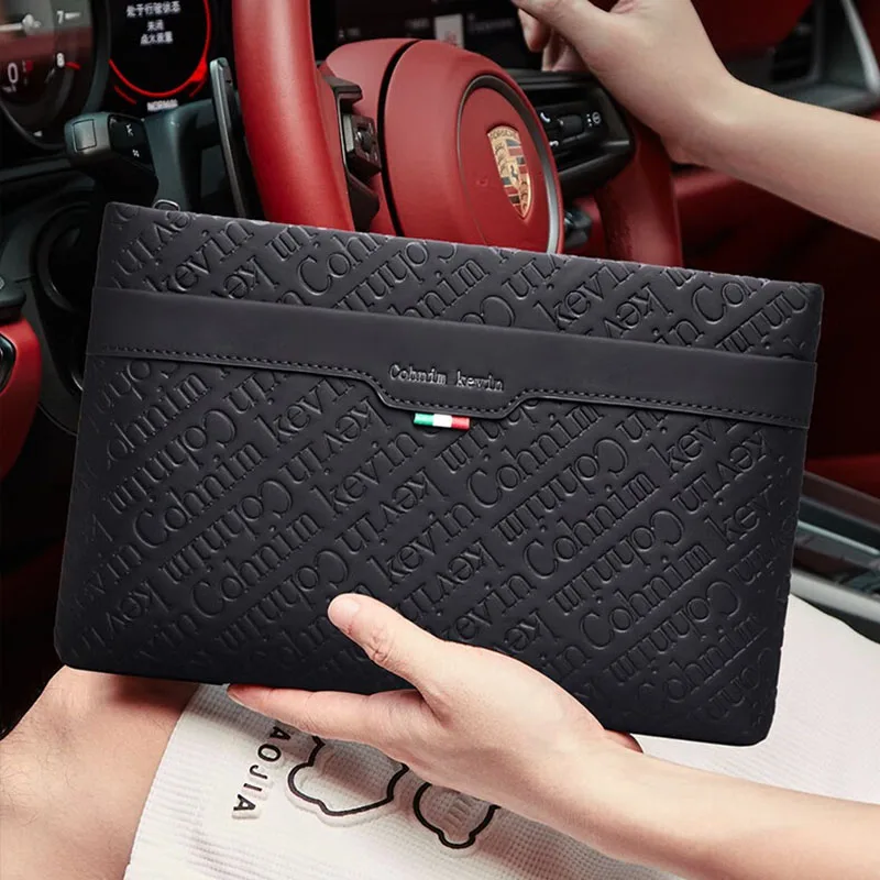 Men's Clutch Bag Handbag Brand designer luxury Leather Bag Classic Black  Large Capacity Envelope Bag 2023 New Wallet Men Pouch - AliExpress