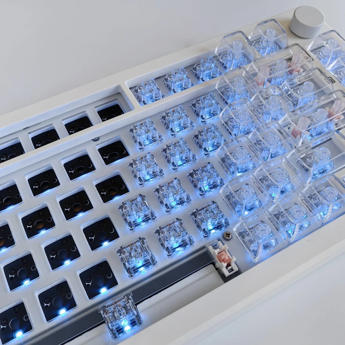 Maimooo-diy Kit de Teclado Mecânico Kx75 75 bt 2.4g Usb Hot-swap Rgb Luz de Fundo Preto Branco 82-chave Estrutura de Junta - Imagem 4