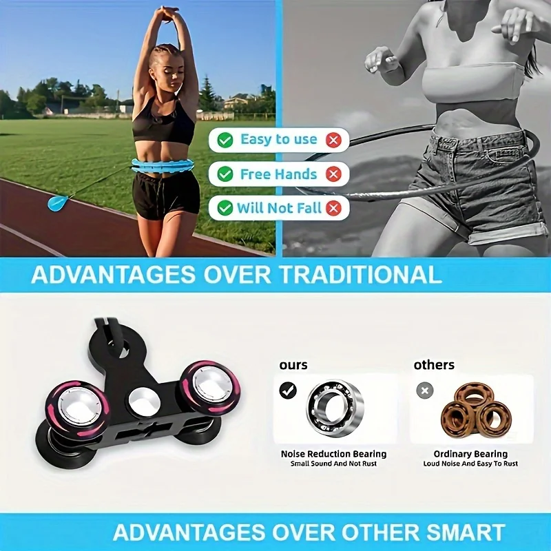 24 Section Adjustable Smart Weighted Sport Hoop Weight Loss Massager Abdomen Thin Waist Fitness Ring Indoor Fitness Equipment