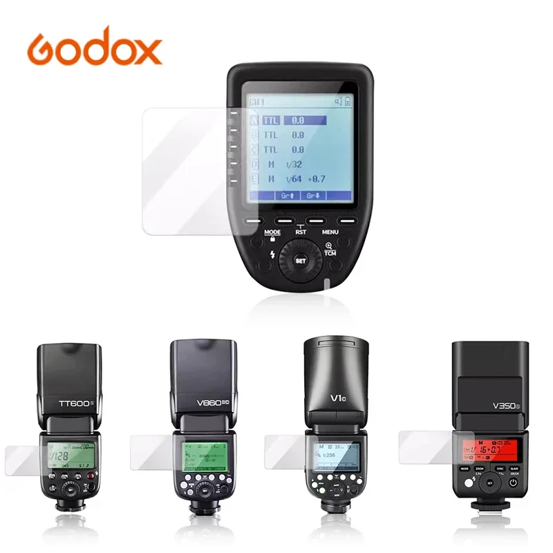Godox Tempered Glass Film for x3 xpro Trigger V1 V850III V860III TT685II V860II V850II TT600 V350 TT350 Canera Flash Light tempered film glass
