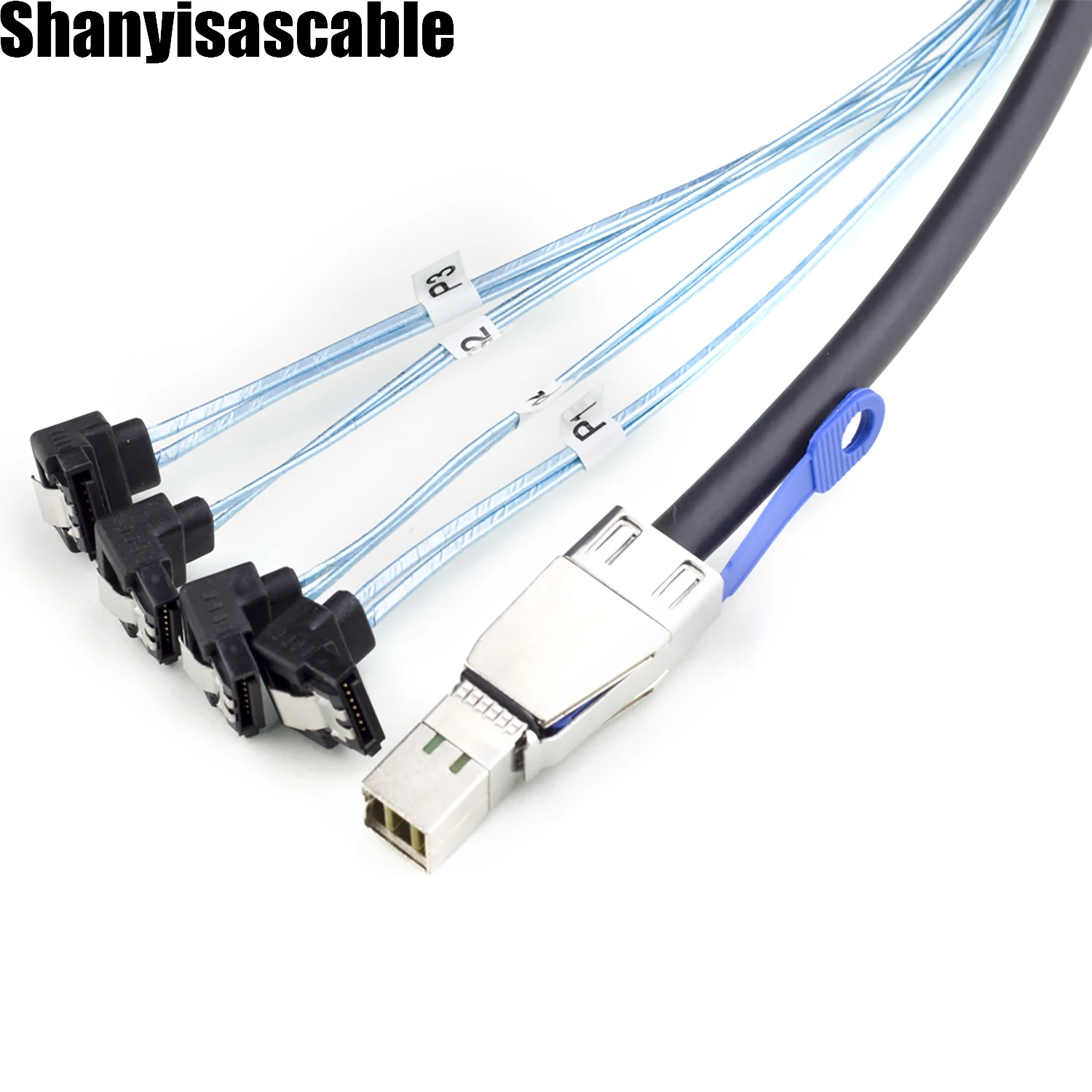 0.5M Mini SAS HD SFF-8644 36P with IC male to 4 SATA 7P female 90 degree Server Raid cable adpter