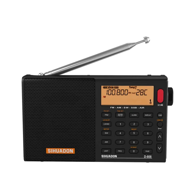 Xhdata Sihuadon D-808 Portable Digital Radio Fm Stereo/sw/mw/lw Ssb Air Rds Radio Speaker With Lcd Display Alarm Clock Radio - Radio image