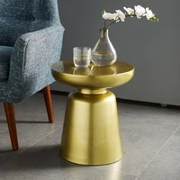 Table d'appoint ronde nordique en métal bronze, moderne pour salon, meubles de maison 5