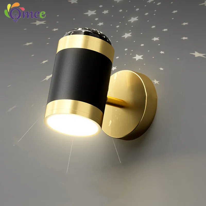 Omee LED Ceiling Wall Lamp Simple Light Folding Rotation Star Projector Lamps Home Hotel Bedroom Living Room Bedside Wall Lights