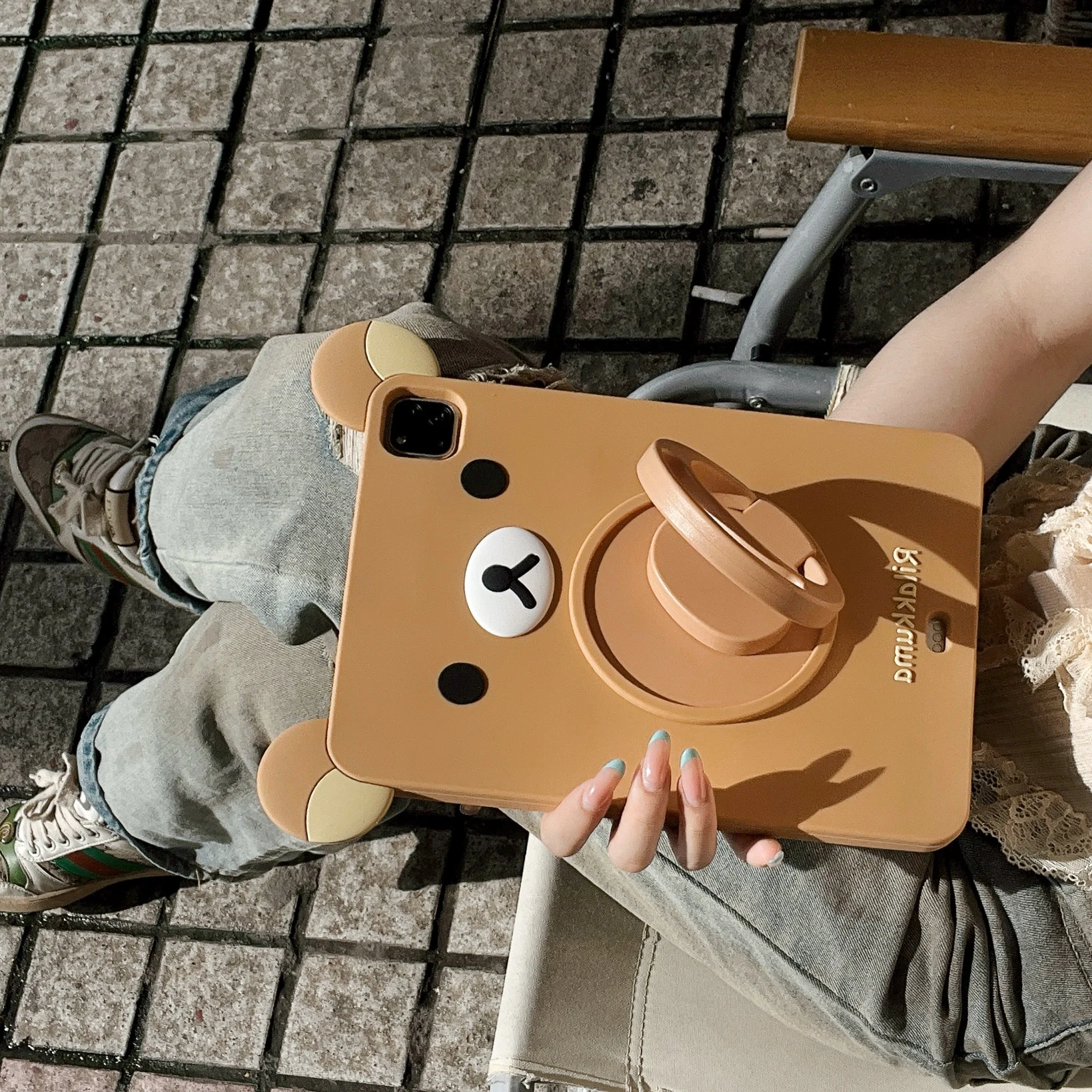 3D Cartoon Cute Bear Silicone Tablet Case