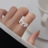 925 Sterling Silver Bow Adjustable Rings For Women Luxury Quality Jewelry Gift Female Wholesale Accessories Jewellery 2