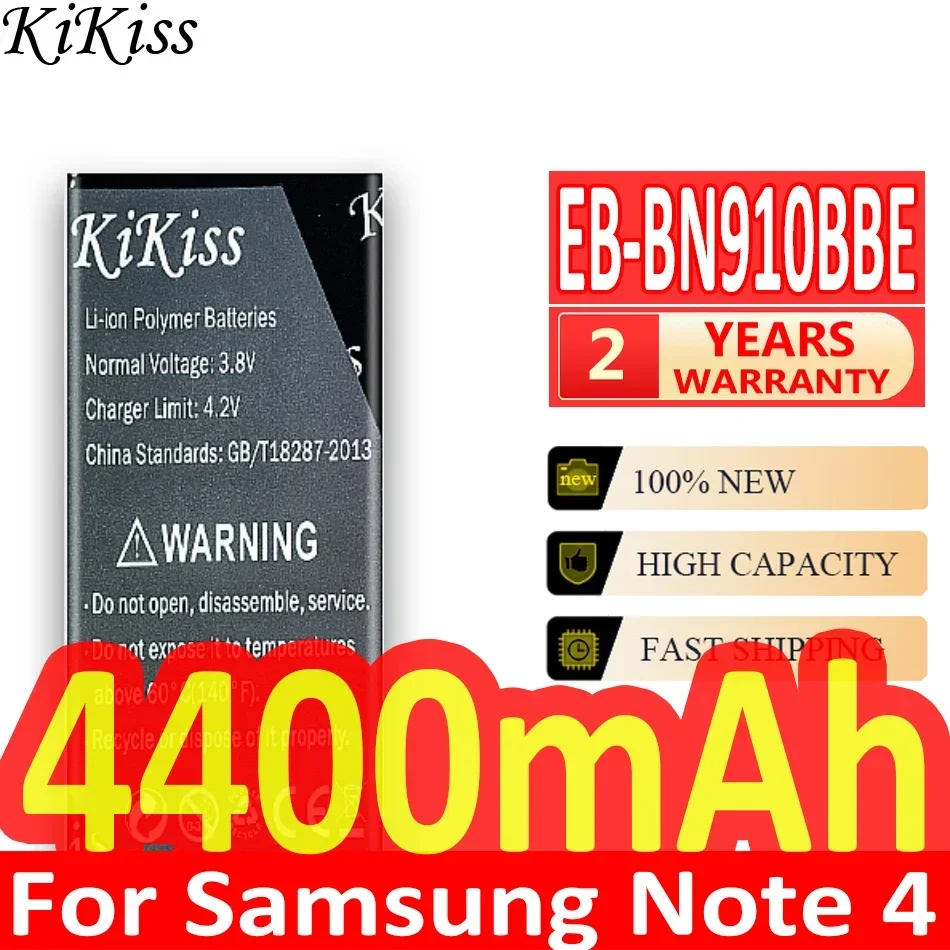Kikiss Per Samsung Galaxy Note 4 Note4 N910A N910U N910F N910H N910V N910C 4400Mah Batteria Per Batteria Samsung Eb-Bn910Bbe