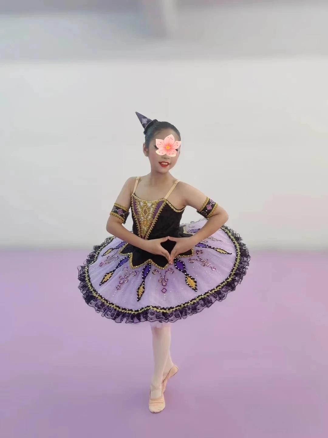 

Million Clown Variations Professional Ballet Children adult high-end custom black and purple competition costumes Female perform