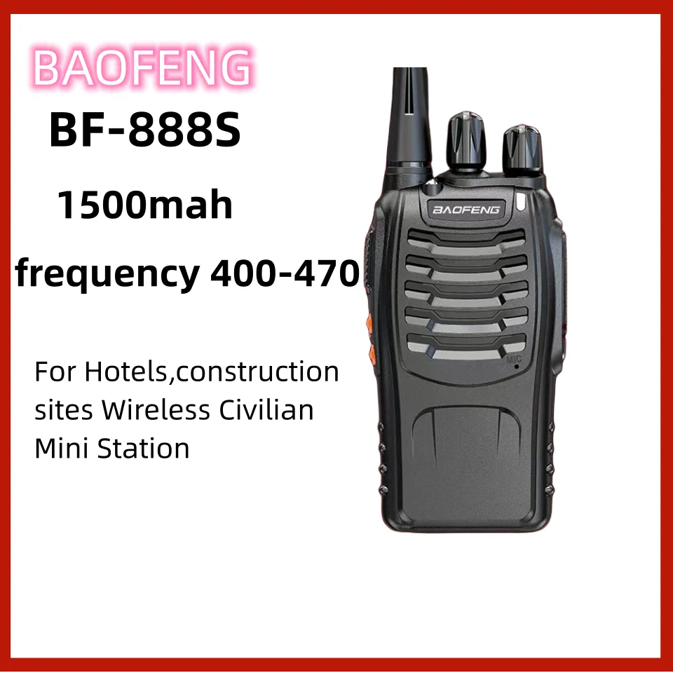 

Baofeng-BF-888S Wireless Walkie-talkie, High-Power, Outdoor, Hotel, Construction Site, Mini, Radio, FM, 2024