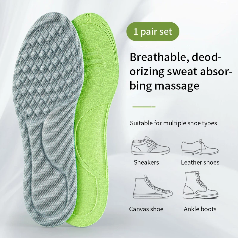Sports Insoles for Shoes 5D Massage Soft Deodorant Breathable Shock Absorbant Cushion Running Insoles For Feet Men Women shoe insoles,orthopedic insoles,heated shoe insoles