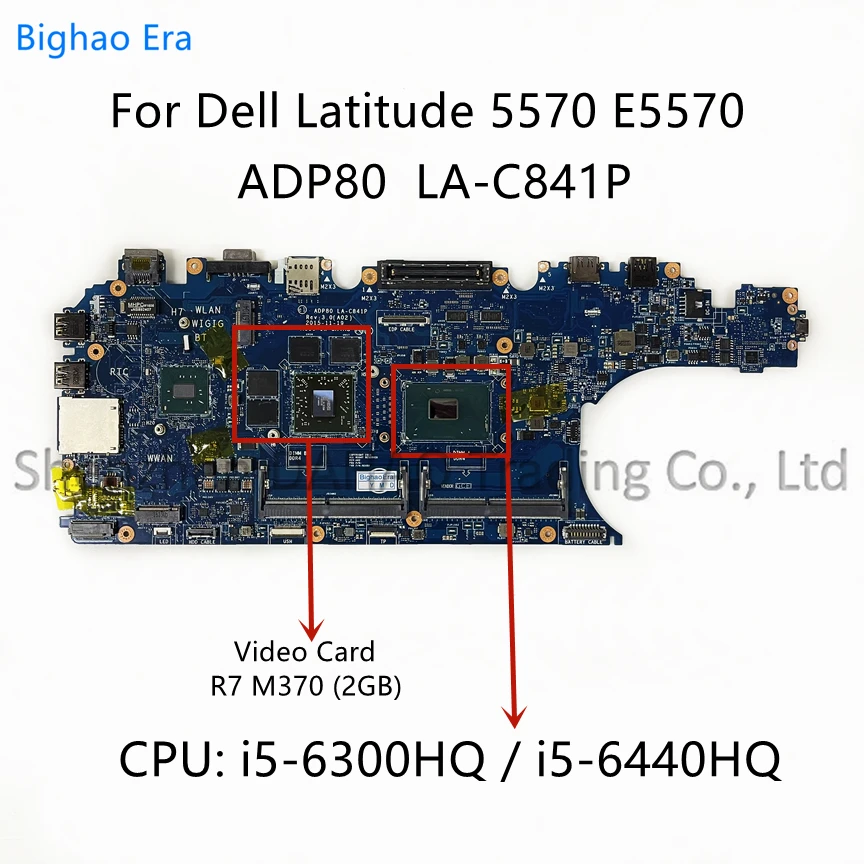 

For Dell Latitude 5570 E5570 Laptop Motherboard ADP80 LA-C841P With i5/i7 CPU R7 M370 2GB-GPU CN:06TR9R 0K6HJF 0N98Y6 100% Work