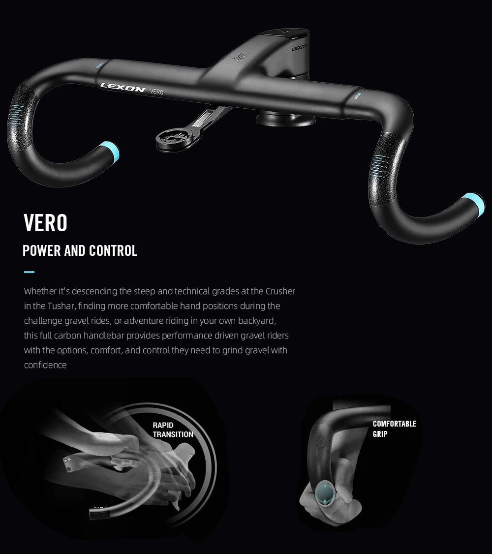 LEXON VERO Integrated Carbon Road Handlebars Full Inner Cable