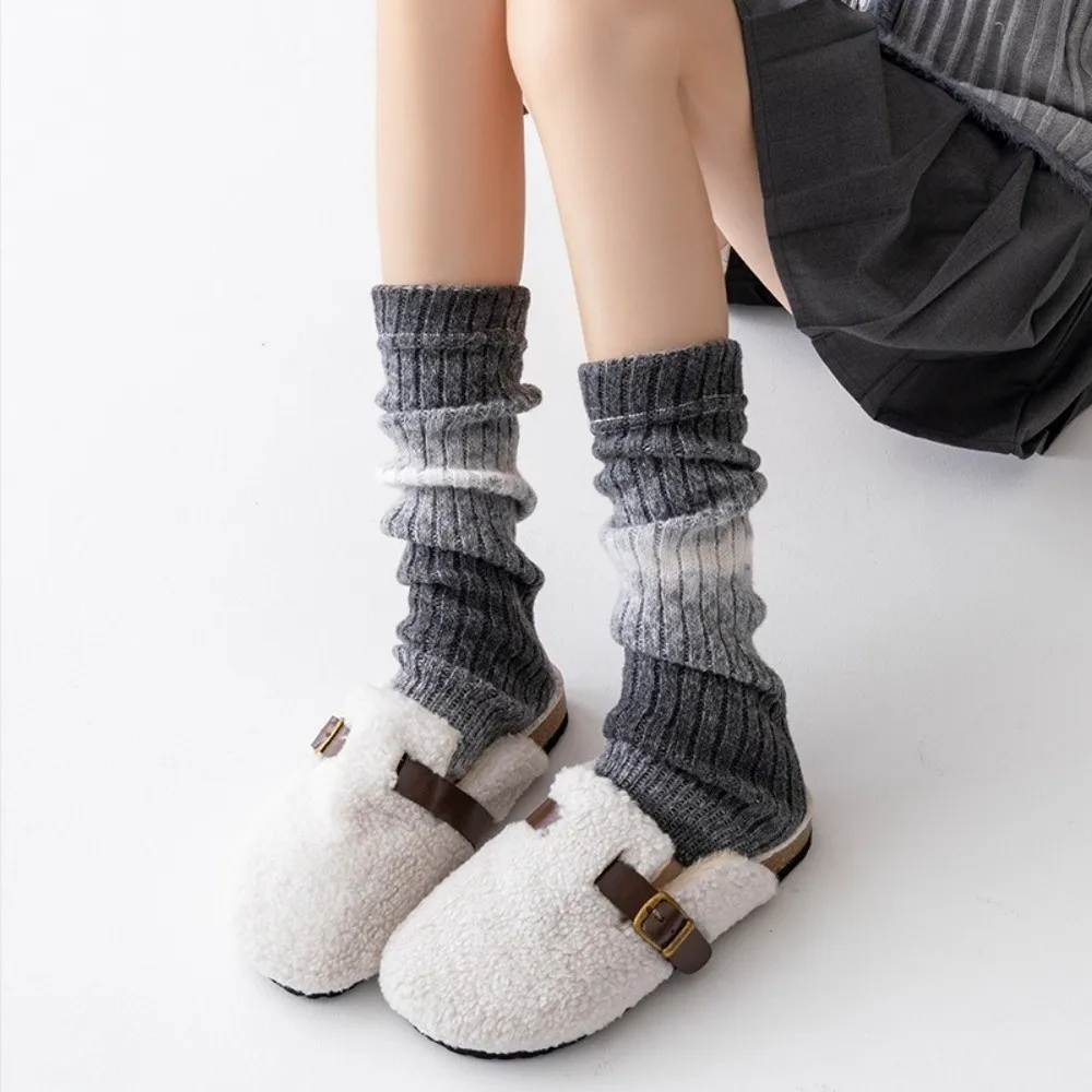 Gradient Color Leg Warmers Thickened Knitted Socks