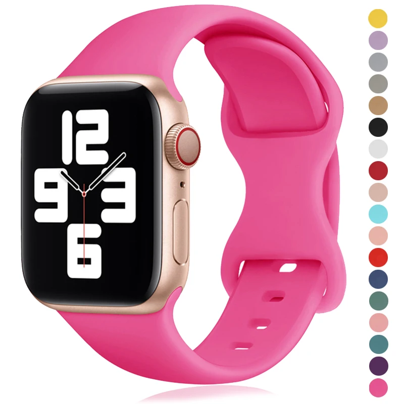 

Sport Band for Apple Watch 38mm 40mm 41mm 42mm 44mm 45mm 49mm S/M M/L Soft Silicone Strap for iWatch Ultra SE Series 8/7/6/5/4/3