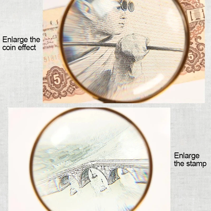 Retro All-Metal Magnifier Portable Optical Magnifying Glass Jewelry Repair Loupe Antique Magnifier Seniors Reading 20X