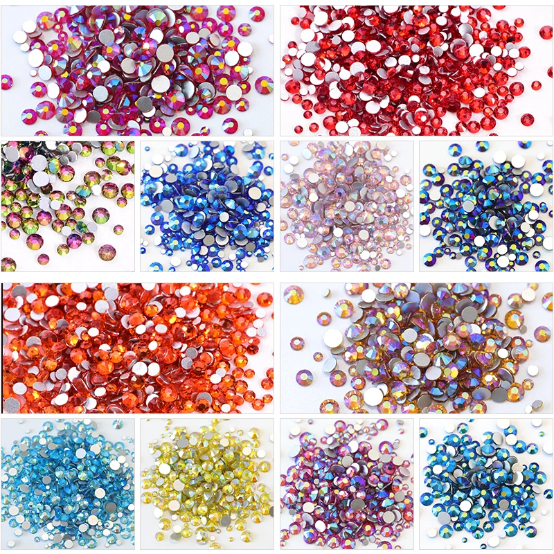 1000 Pieces Hot Fix Glass Flatback Rhinestones HotFix Round Crystal Gems Topaz, SS20 