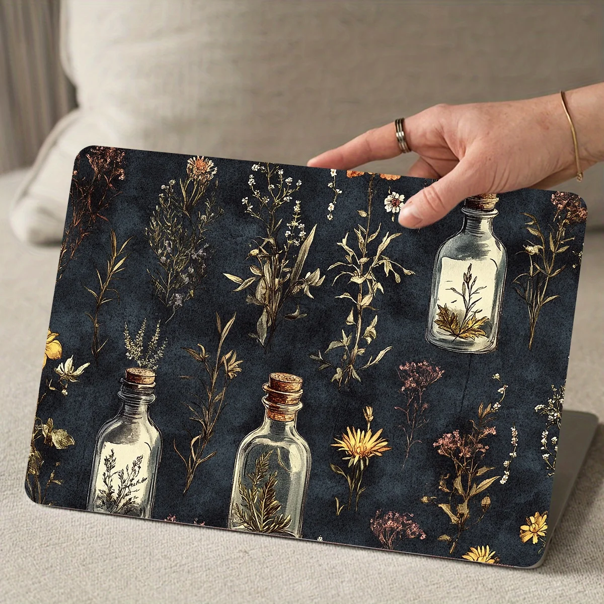 2팩 패턴 노트북 아트 꽃무늬 데칼 케이스, 범용 넷북 스킨 스티커 재사용 불가 노트북 스킨 스티커 데칼